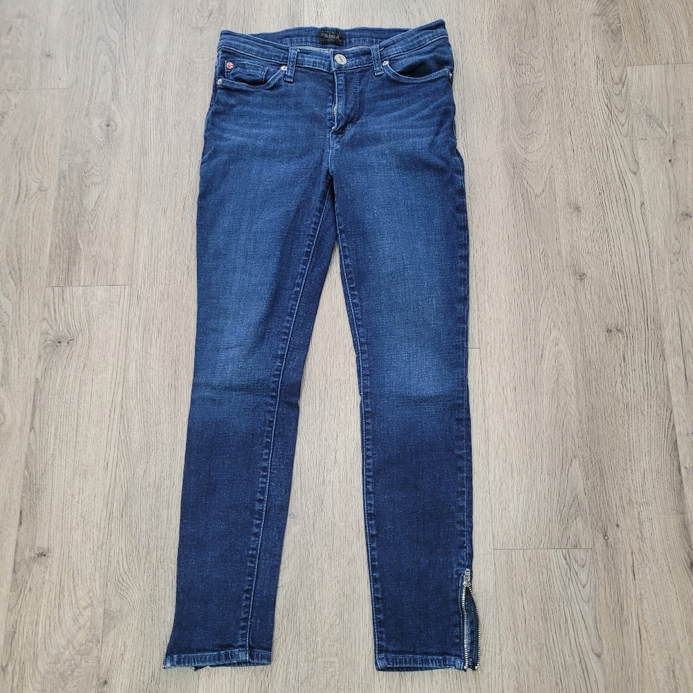 Hudson Jeans Natalie Midrise Super Skinny Ankle Blue Denim Jeans Size: 27